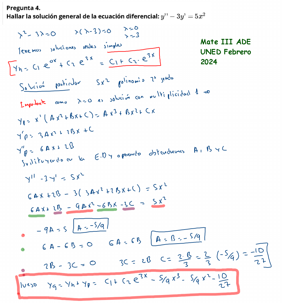 examen resuelto mates 3 ADE UNED ejercicios con solucion febrero 2024