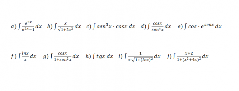 Integrales Inmediatas Ejercicios Resueltos De Examen