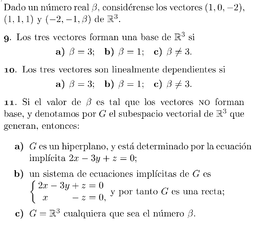 examen matematicas GADE UNED solucion ejercicios 9 10 11 resueltos