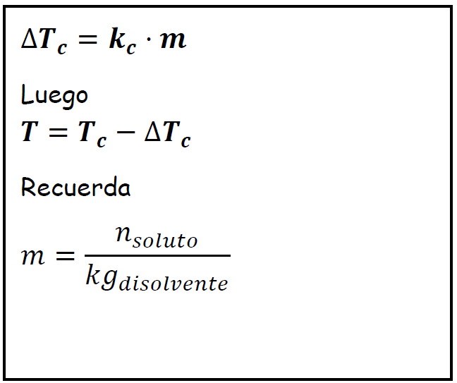 FORMULAS CRIOSCOPIA 1 BACHILLERATO PROPIEDADES COLIGATIVAS DE LAS DISOLUCIONES