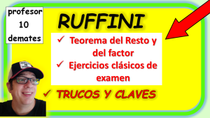 RUFFINI Ejercicios resueltos 3 ESO 4 ESO polinomios